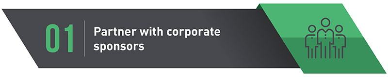 Charity Auction tip #1: Partner with corporate sponsors Charity Auction tip #1: Partner with corporate sponsors