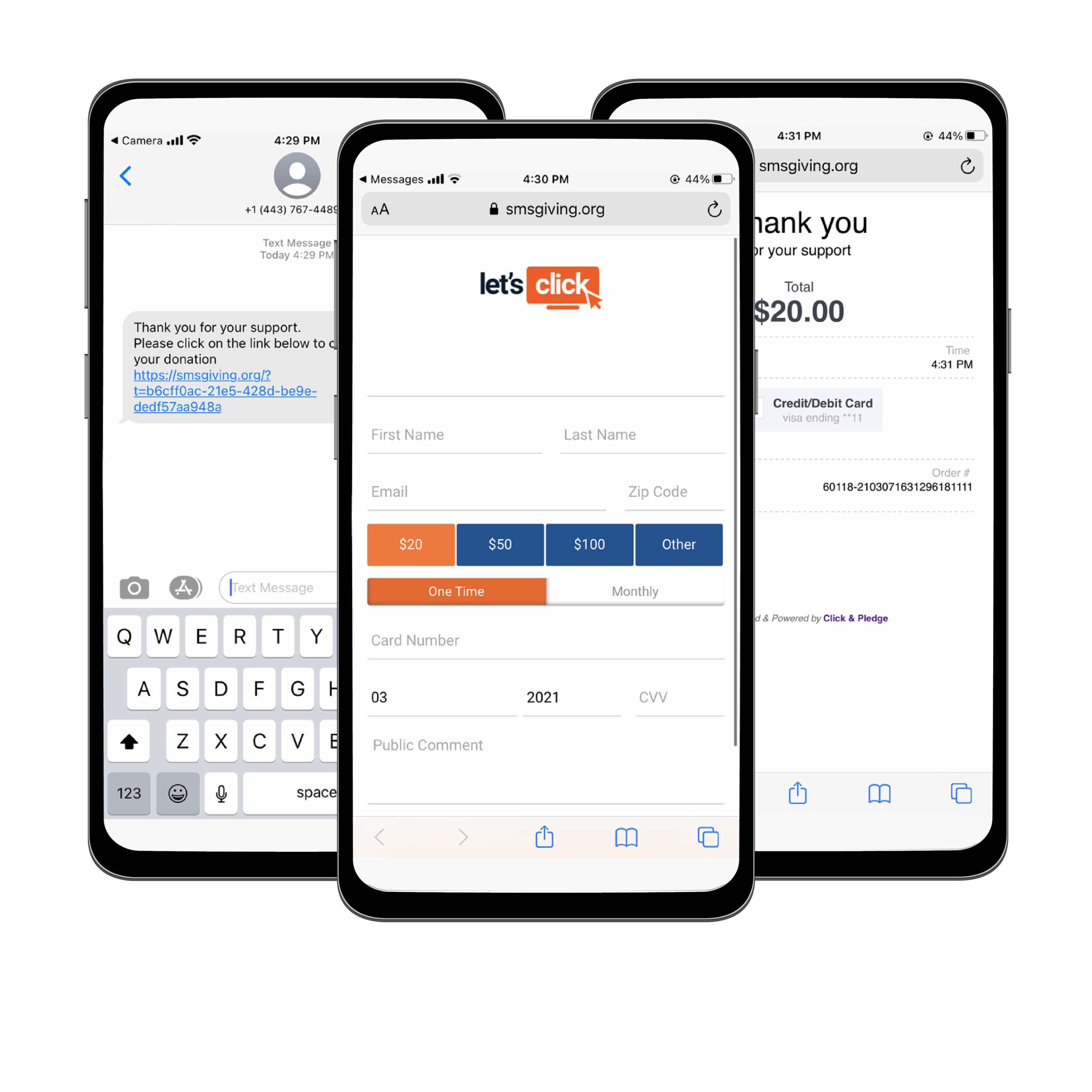 Customize text-to-donate forms